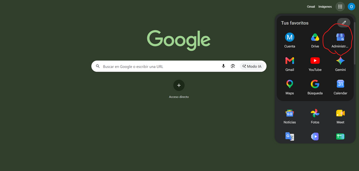 Abre el administrador de tu negocio